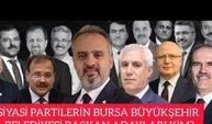 SİYASİ PARTİLERİN BURSA BÜYÜKŞEHİR BELEDİYE BAŞKAN ADAYI KİM