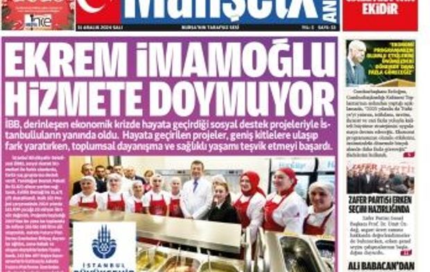 MANŞETX GAZETESİ'NİN 13.YIL 351. ANKARA-BURSA ARALIK SAYILARI ÇIKTI