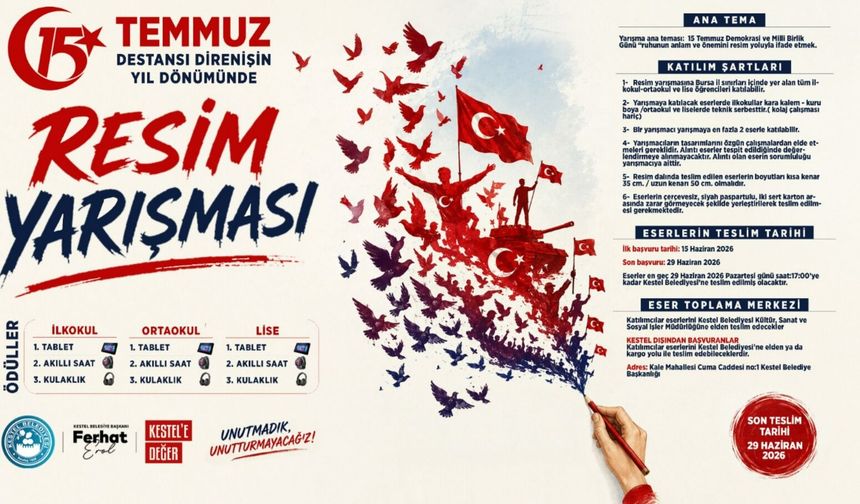 Kestel Belediyesi’nden 15 Temmuz Ruhunu Yaşatacak Anlamlı Resim Yarışması