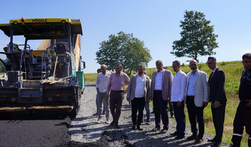 İznik-Gölcük Bağlantı Yoluna Sıcak Asfalt